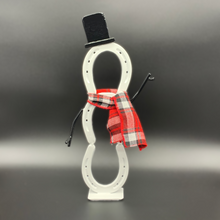 Load image into Gallery viewer, Horseshoe Snowman Christmas Decor Metal Art Sculpture