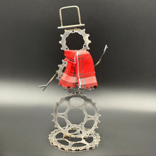 Load image into Gallery viewer, Sprocket Snowman Welded Bicycle Metal Art