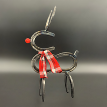 Load image into Gallery viewer, Horseshoe Rudolph Reindeer Christmas Decor Metal Art Sculpture