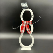 Load image into Gallery viewer, Horseshoe Snowman Christmas Decor Metal Art Sculpture