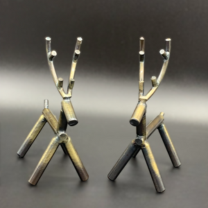 Steel Rod Reindeer - Solid Metal Welded Christmas Decor and Metal Art