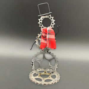 Sprocket Snowman Welded Bicycle Metal Art