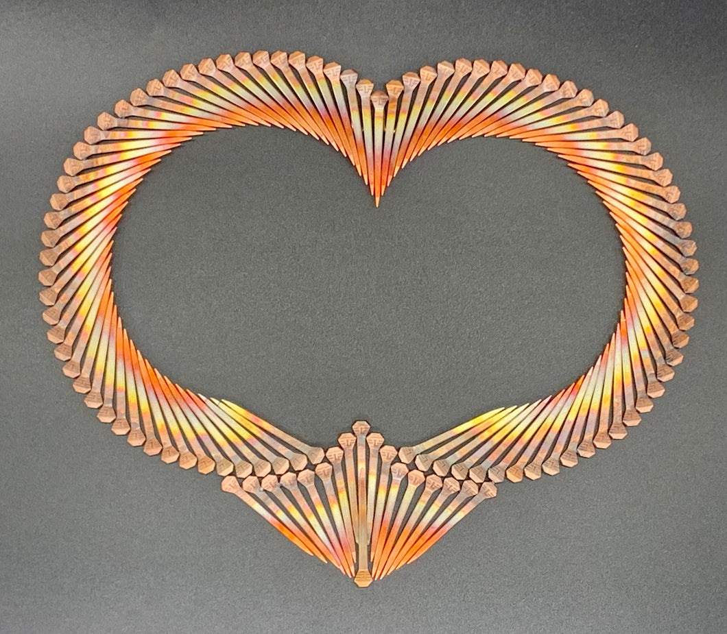 Copper Horseshoe Nail Heart