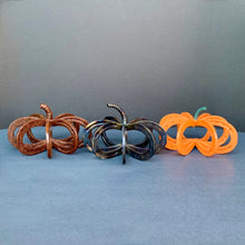 Load image into Gallery viewer, Choice of finishes (rusted patina on left, flame painted clear coated in center, and painted orange on right) in small (pony) size
