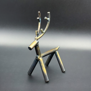 Steel Rod Reindeer - Solid Metal Welded Christmas Decor and Metal Art