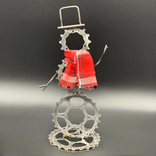 Load image into Gallery viewer, Sprocket Snowman Welded Bicycle Metal Art
