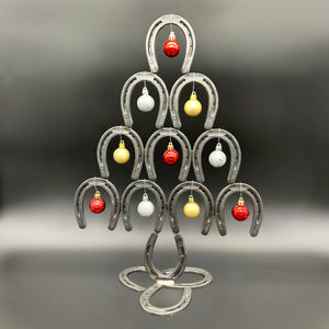 Horseshoe Tree Christmas Decor Metal Art Sculpture