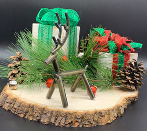 Steel Rod Reindeer - Solid Metal Welded Christmas Decor and Metal Art