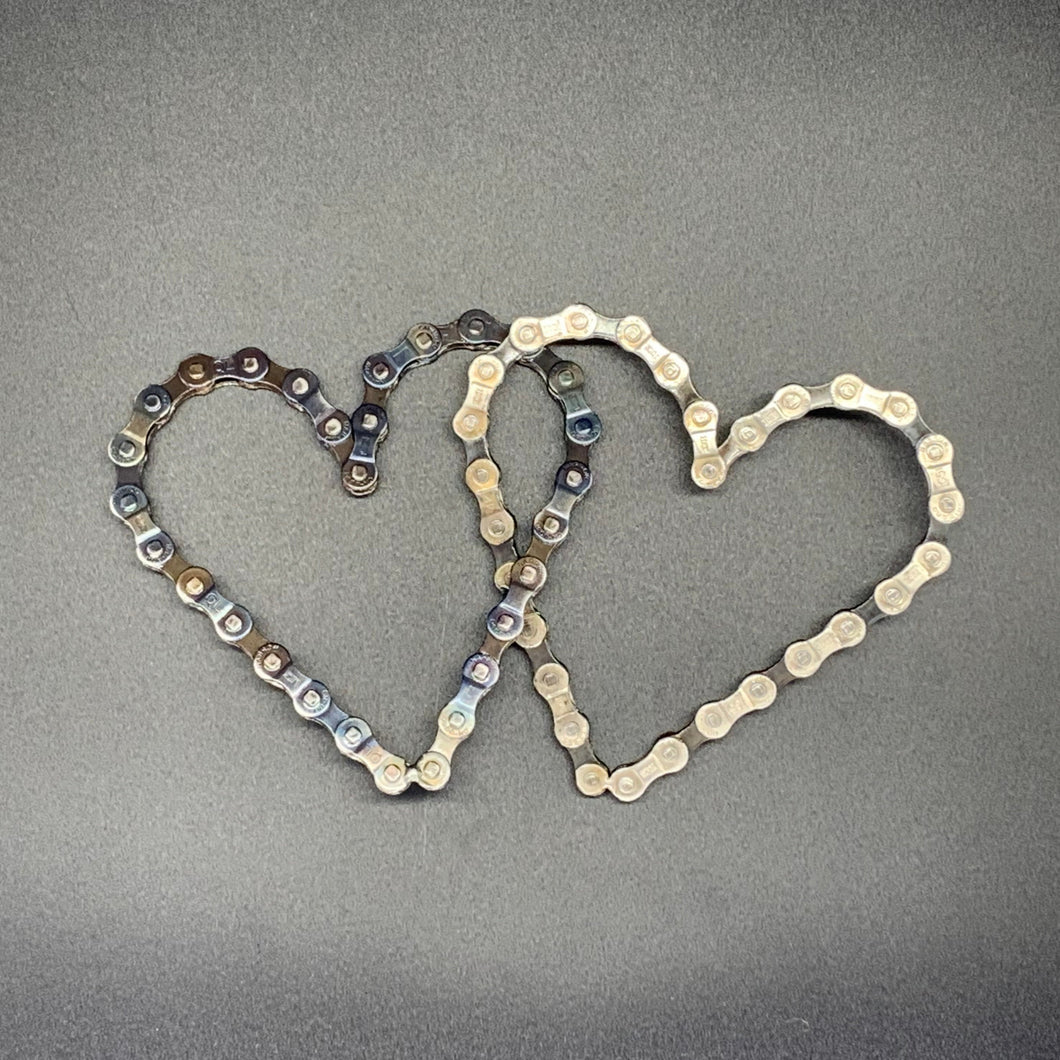 Intertwined Bicycle Chain Hearts